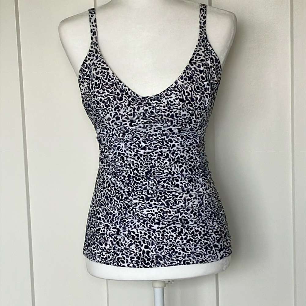 Athleta Underwire Tankini Swim Top Adjustable Straps & Back Clasp 34D/DD